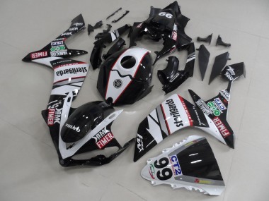 Carenado Moto R1 2007-2008 - Negro Blanco Pegatinas Packs