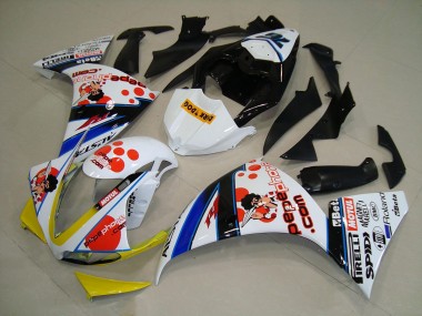 Carenado Moto R1 2009-2011 - Blanco Negro Pepe Phone