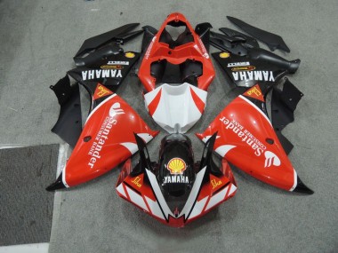 Carenado Moto R1 2009-2011 - Negro Blanco Santander Rojo