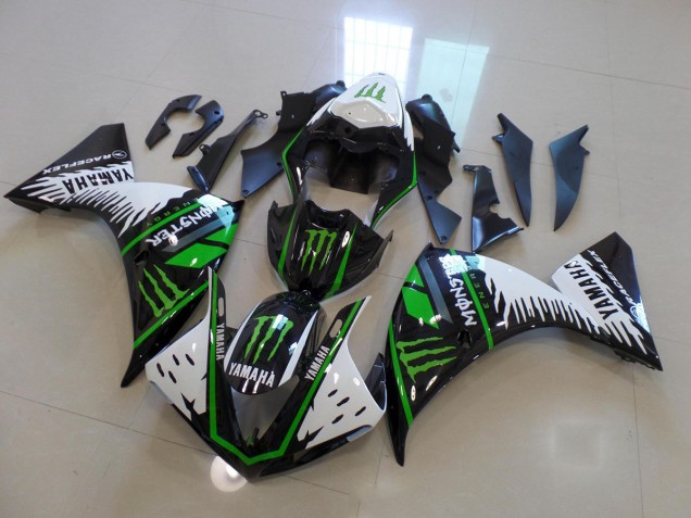 Carenado Moto R1 2012-2014 - Blanco Verde Big Monster Carenado Moto R1 2012-2014 - Blanco Verde Big Monster