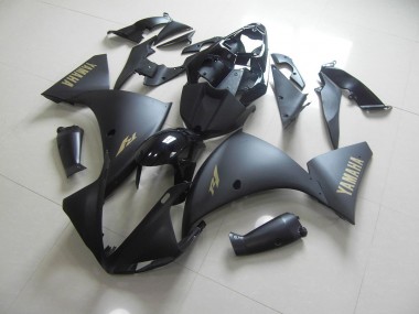Carenado Moto R1 2012-2014 - Negro Mate Oro Pegatinas