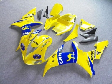 Carenado Moto R6 2003-2005 - Amarillo Azul Motul Camello