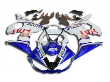 Carenado Moto R6 2003-2005 - Blanco Azul Fiat Motul Dunlop