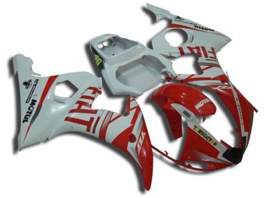 Carenado Moto R6 2003-2005 - Blanco Motul Rojo Fiat