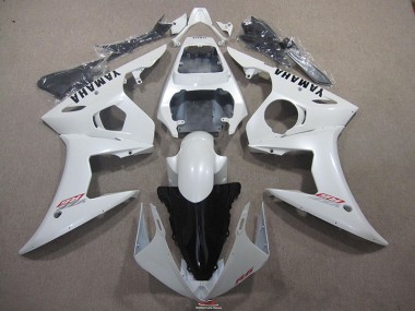 Carenado Moto R6 2003-2005 - Blanco con Negro Calcomanía