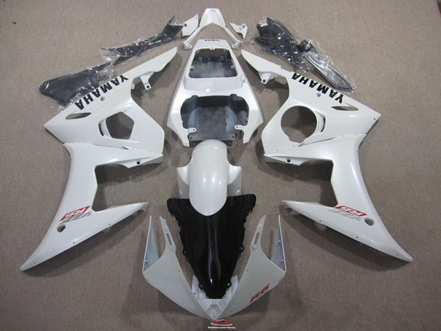 Carenado Moto R6 2003-2005 - Blanco con Negro Calcomanía Carenado Moto R6 2003-2005 - Blanco con Negro Calcomanía