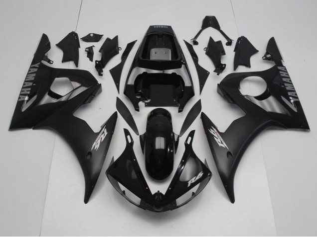 Carenado Moto R6 2003-2005 - Negro con Plata Calcomanías Carenado Moto R6 2003-2005 - Negro con Plata Calcomanías