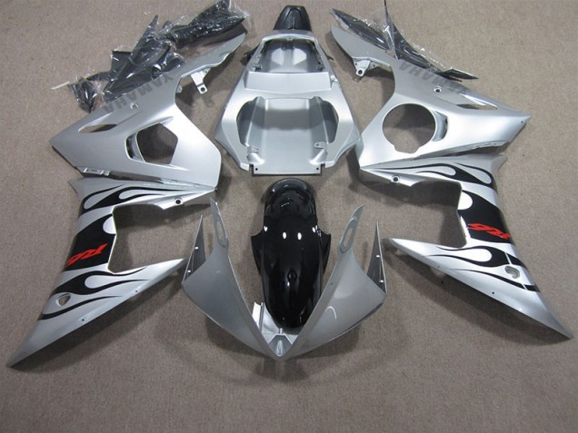 Carenado Moto R6 2003-2005 - Plata Negro Rojo Calcomanía Carenado Moto R6 2003-2005 - Plata Negro Rojo Calcomanía