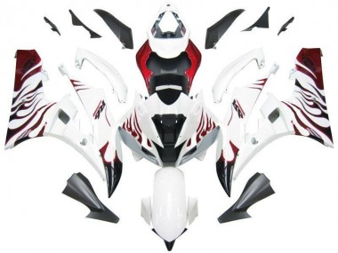 Carenado Moto R6 2006-2007 - Blanco Rojo Llama