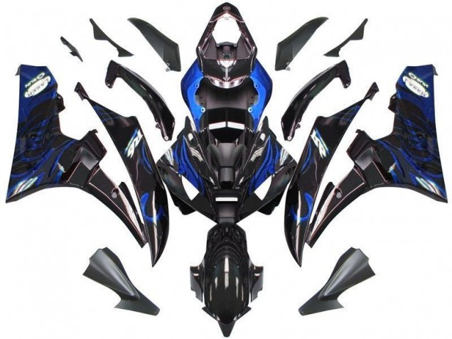 Carenado Moto R6 2006-2007 - Llama azul negra Carenado Moto R6 2006-2007 - Llama azul negra