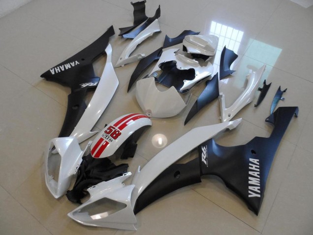 Carenado Moto R6 2008-2016 - Blanco Perla & Negro 58 Sic