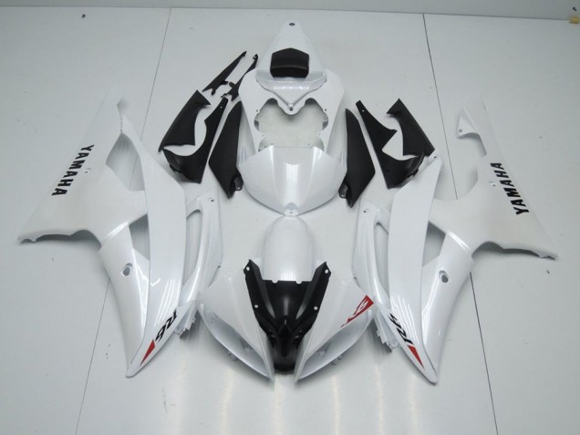 Carenado Moto R6 2008-2016 - Blanco Perla & Rojo Pegatinas