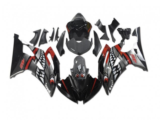 Carenado Moto R6 2008-2016 - Gris Rojo Tiburón