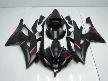 Carenado Moto R6 2008-2016 - Negro Mate Rojo Calcomanías