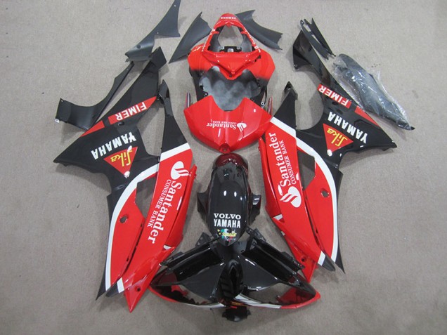 Carenado Moto R6 2008-2016 - Negro Rojo Blanco Santander