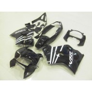 Carenado Moto VFR 800 1998-2001 - Negro Blanco Raya
