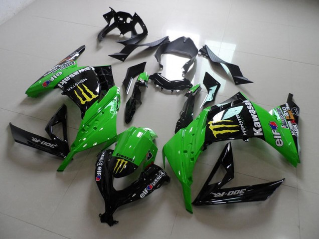 Carenado Moto ZX 300R 2013-2016 - Negro Verde Monster