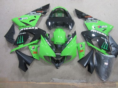 Carenado Moto ZX10R 2003-2005 - Negro Verde 3M Monster