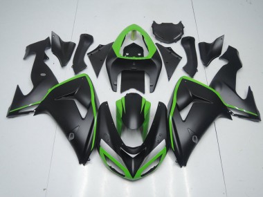 Carenado Moto ZX10R 2006-2007 - Negro Mate con Verde Line