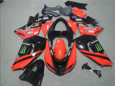 Carenado Moto ZX10R 2006-2007 - Negro Rojo Touch4 Monster