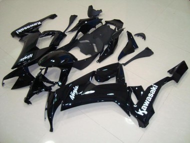 Carenado Moto ZX10R 2008-2010 - Brillante Negro con Blanco Pegatinas