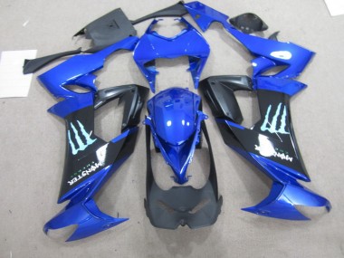 Carenado Moto ZX10R 2008-2010 - Negro Azul Monster