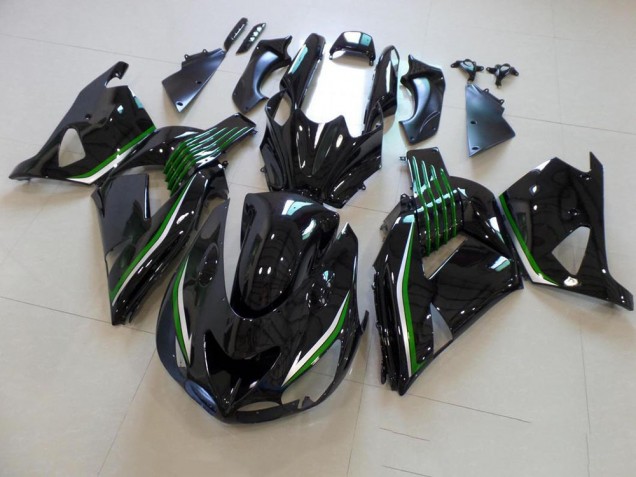 Carenado Moto ZX14R ZZR 1400 2006-2011 - Brillante Negro con Verde Line Carenado Moto ZX14R ZZR 1400 2006-2011 - Brillante Negro con Verde Line