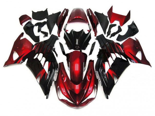 Carenado Moto ZX14R ZZR 1400 2012-2021 - Rojo Negro