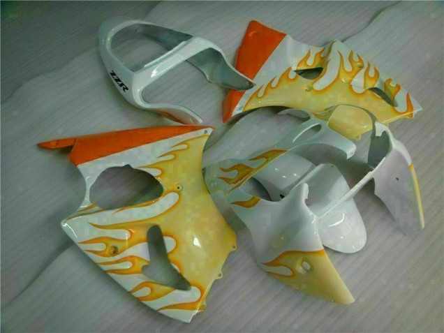 Carenado Moto ZX6R 2000-2002 - Blanco Amarillo Llama Carenado Moto ZX6R 2000-2002 - Blanco Amarillo Llama