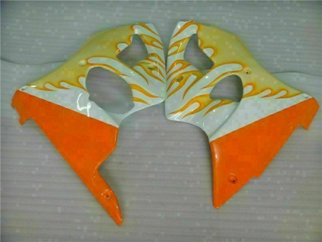 Carenado Moto ZX6R 2000-2002 - Blanco Amarillo Llama Carenado Moto ZX6R 2000-2002 - Blanco Amarillo Llama