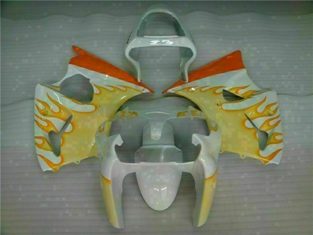 Carenado Moto ZX6R 2000-2002 - Blanco Amarillo Llama Carenado Moto ZX6R 2000-2002 - Blanco Amarillo Llama