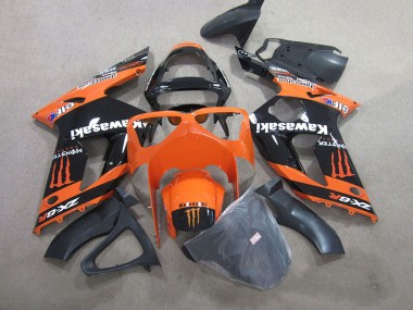 Carenado Moto ZX6R 2003-2004 - Negro Naranja Monster
