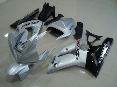 Carenado Moto ZX6R 2003-2004 - Plata Negro