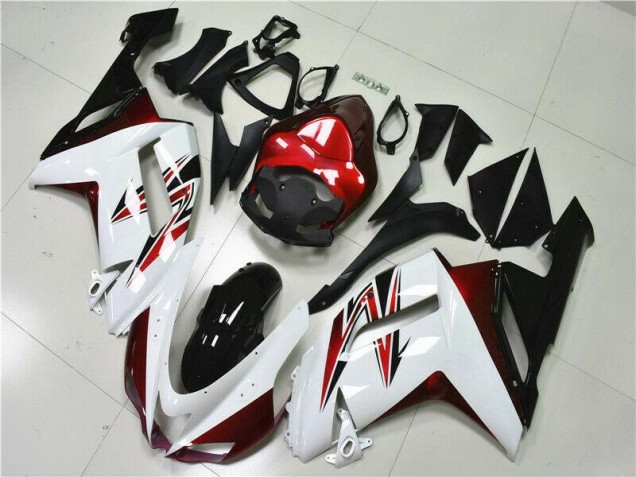 Carenado Moto ZX6R 2007-2008 - Blanco Negro Rojo