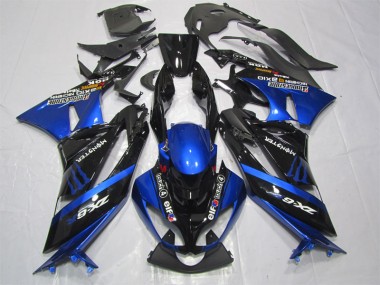 Carenado Moto ZX6R 2009-2012 - Negro Azul Monster