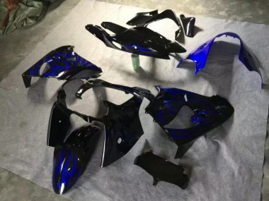 Carenado Moto ZX9R 2000-2001 - Brillante Negro Azul Llama