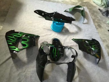 Carenado Moto ZX9R 2002-2003 - Brillante Negro Verde Llama