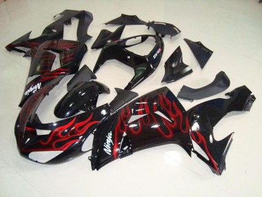 Carenado & Plástico Moto ZX10R 2006-2007 - Negro Rojo Llama