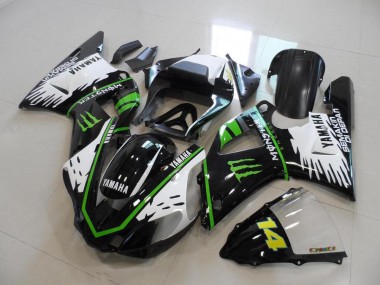 Carenados Moto R1 2000-2001 - Negro Blanco Verde Monster