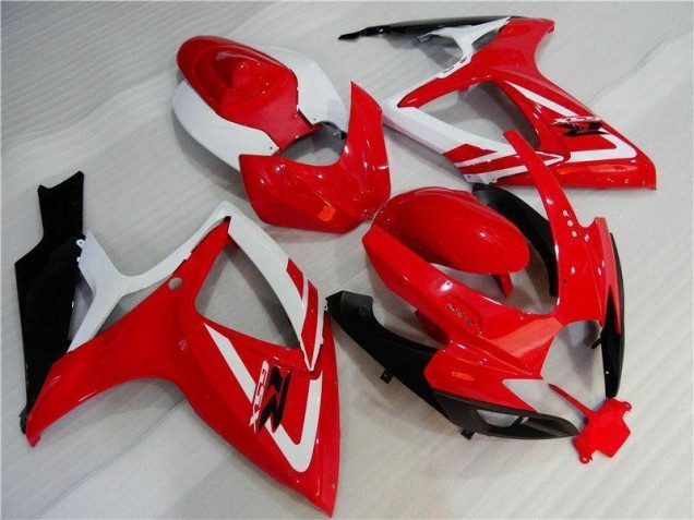 Inyección Kits Carenado Moto GSXR 600 / 750 K6 2006-2007 - Rojo Blanco