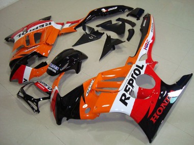 Kit ABS Carenado Motocicleta CBR 600 F3 1995-1998 - Negro Naranja Repsol