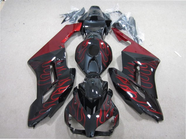 Kit Carenado ABS Completo CBR 1000 RR 2004-2005 - Negro Rojo Llama Kit Carenado ABS Completo CBR 1000 RR 2004-2005 - Negro Rojo Llama