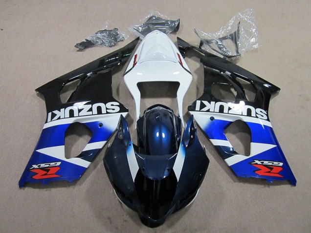 Kit Carenado Moto GSXR 1000 K3 2003-2004 - Azul Blanco Calcomanía Kit Carenado Moto GSXR 1000 K3 2003-2004 - Azul Blanco Calcomanía
