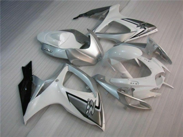 Kit Completo Carenado Moto GSXR 600 / 750 K6 2006-2007 - Blanco Plata