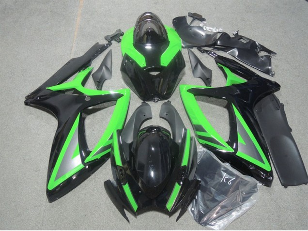 Kits ABS Carenado Motocicleta GSXR 600 K6 2006-2007 - Negro Verde