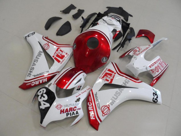 Kits Carenado Moto CBR 1000 RR 2008-2011 - Blanco Rojo HARC Pro PIAA 634