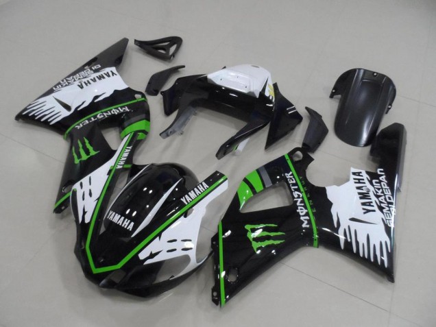 Kits Carenado Moto R1 2000-2001 - Negro Blanco Verde Monster Kits Carenado Moto R1 2000-2001 - Negro Blanco Verde Monster
