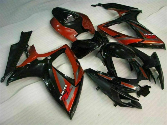 Kits Completo Carenado Moto GSXR 600 / 750 K6 2006-2007 - Negro Rojo