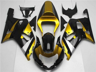 Mejores Carenados Moto Suzuki GSXR 600/750 2001-2003 - Oro Plata Negro Brillante