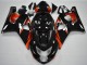 Mejores Carenados Moto Suzuki GSXR 600/750 2004-2005 - Negro Brillante Rojo Raya
